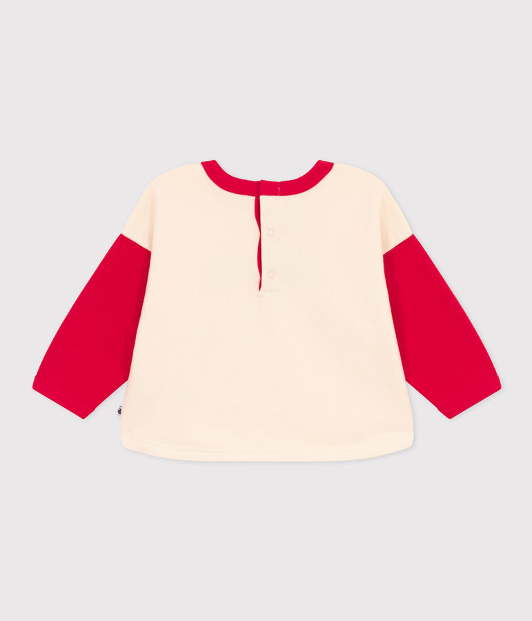 Babies' Patterned Fleece Sweatshirt Ecru/CORIDA