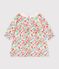 Babies' long sleeved floral-print cotton dress white/multicolor