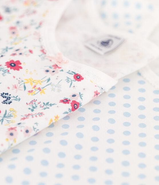 Girls' Blue Polka Dot and Floral Cotton Pyjamas - 2-Pack variante 1