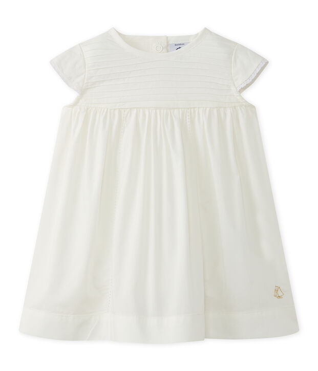 Baby girl's poplin dress white