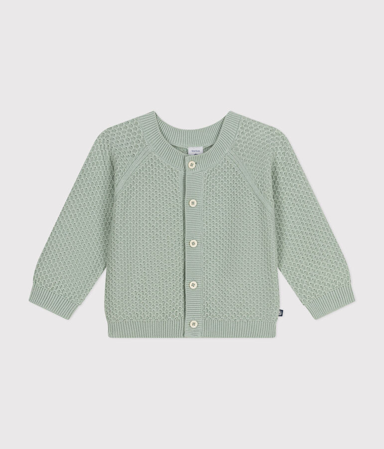 Babies' Knitted Cotton Cardigan green