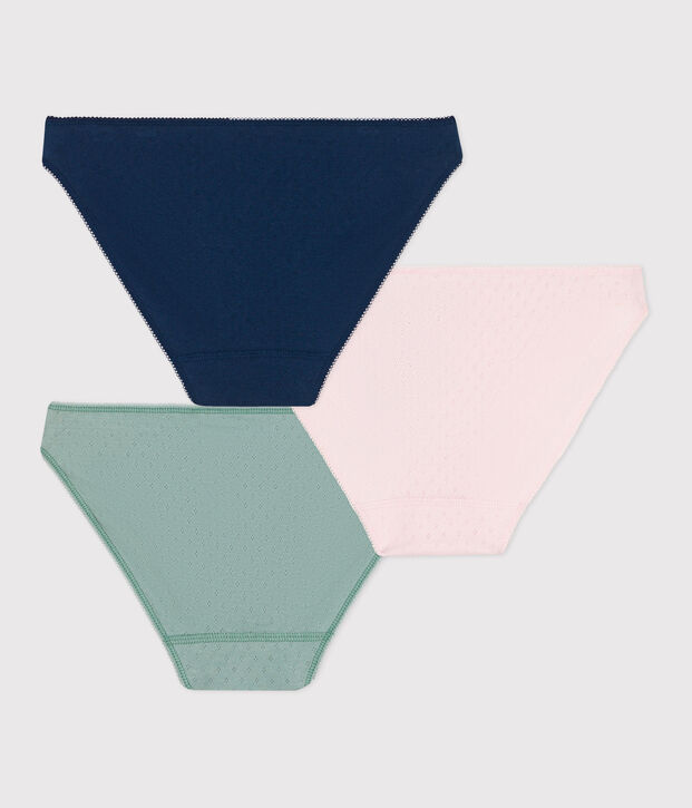 Women's plain cotton pants - 3-Pack multicolor