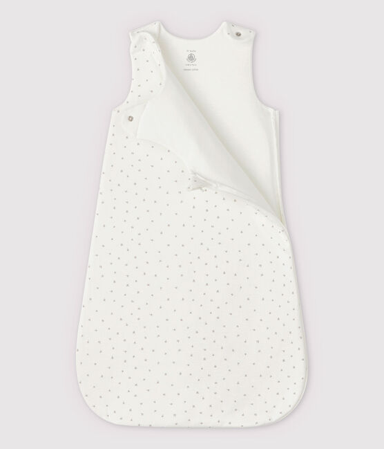 Babies' White Organic Cotton Tube Knit Sleeping Bag MARSHMALLOW white/MULTICO white