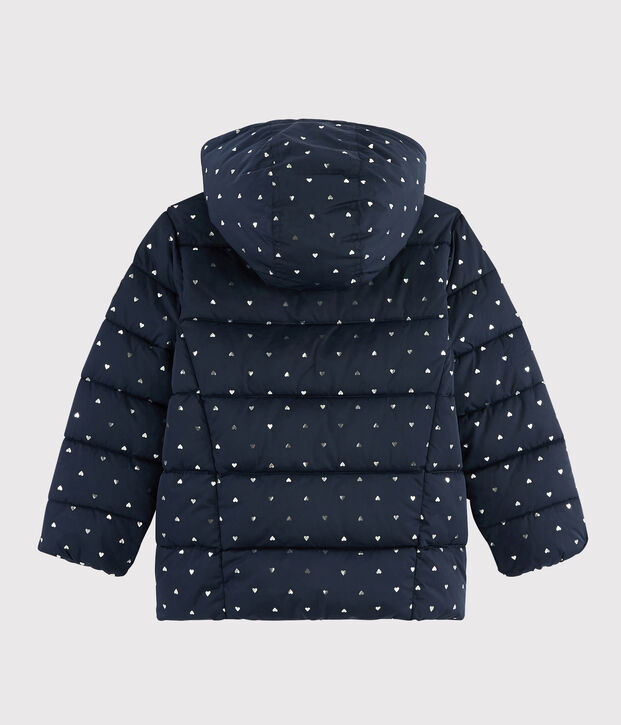 Girls' puffer jacket blue/grey