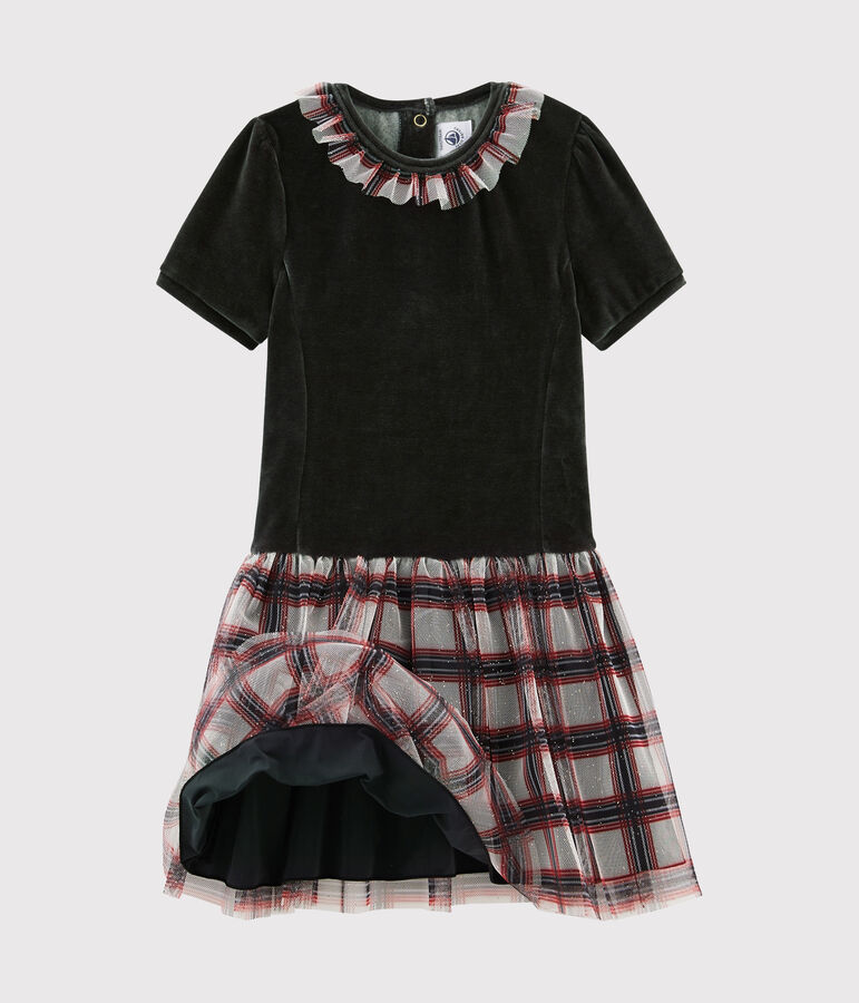 Girls' Short-Sleeved Dress black/multicolor