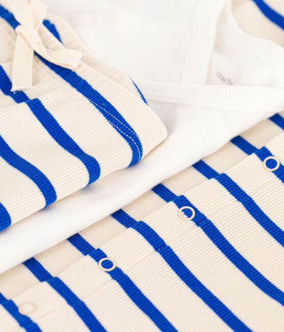 Babies' Cotton Breton Three-Piece AVALANCHE blue/PERSE white