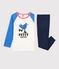 Boys' Chick Themed Organic Cotton Pyjamas BRASIER blue/MULTICO white