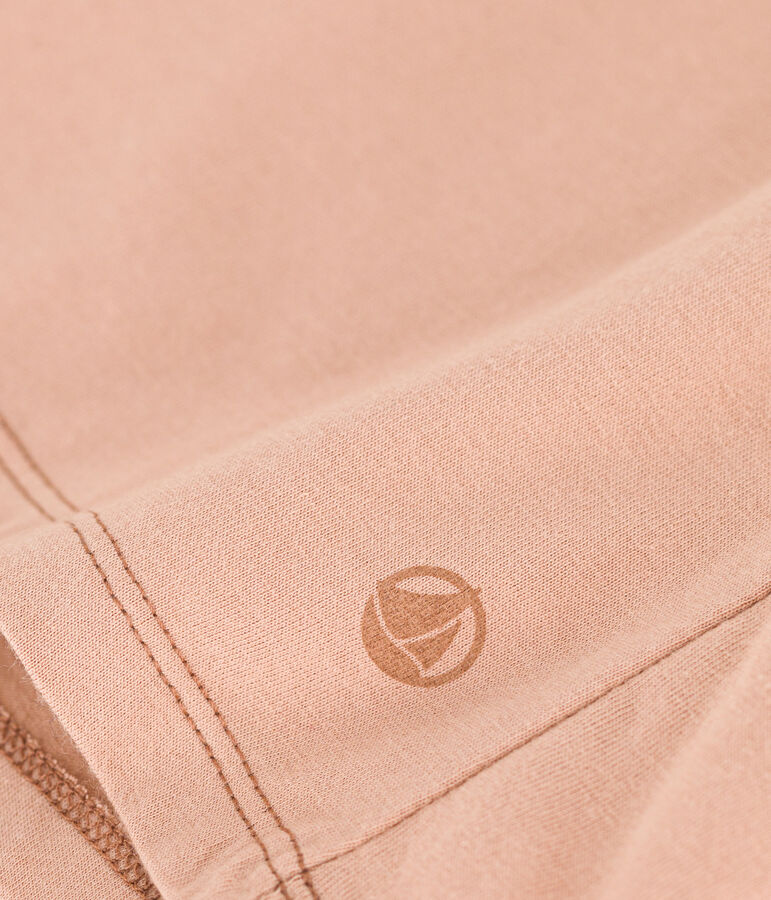 Women's Straight Round-Neck Cotton T-Shirt beige