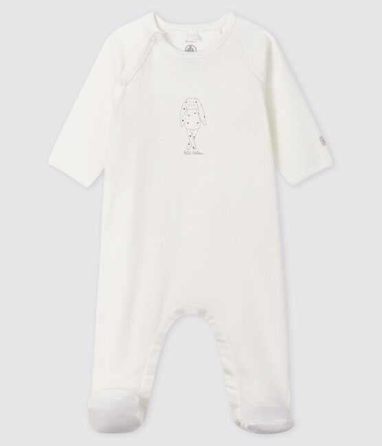 Baby's White Organic Cotton Sleepsuit MARSHMALLOW white
