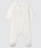 Baby's White Organic Cotton Sleepsuit MARSHMALLOW white
