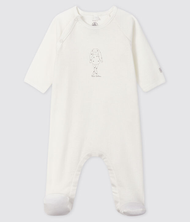 Baby's White Organic Cotton Sleepsuit white