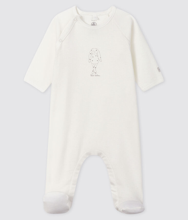 Baby's White Organic Cotton Sleepsuit white
