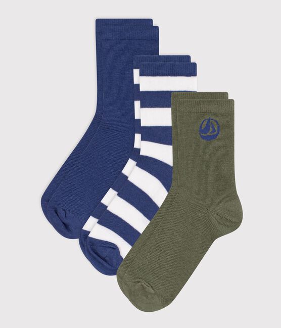 Children's stripy and plain cotton socks - 2-pack variante 1