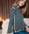 women's striped top in heavyweight jersey SMOKING blue/COQUILLE beige