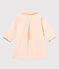Baby girls' striped coat MARSHMALLOW white/ROSAKO pink