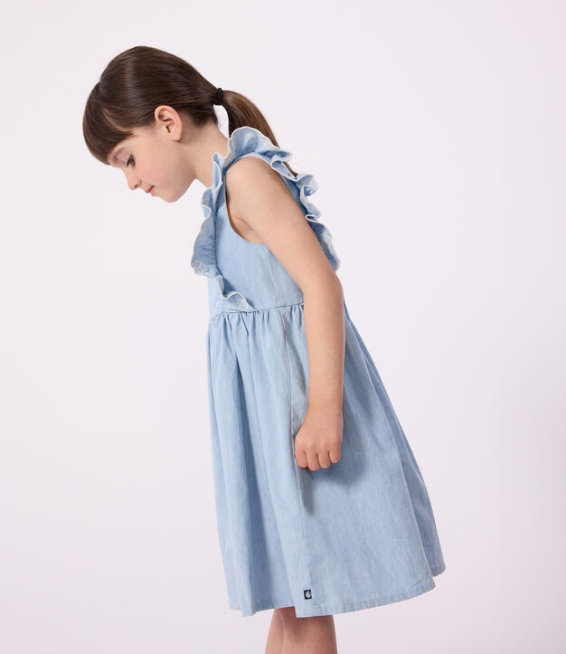 Children's sleeveless cotton dress blue