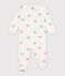 Babies' heart-print popper-free cotton terry pyjama suit Ecru/multicolor