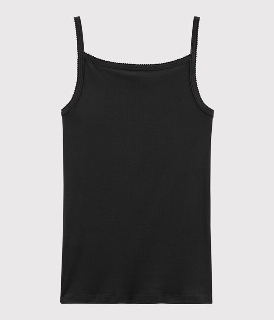 Women's Iconic Strappy Cotton Top NOIR black