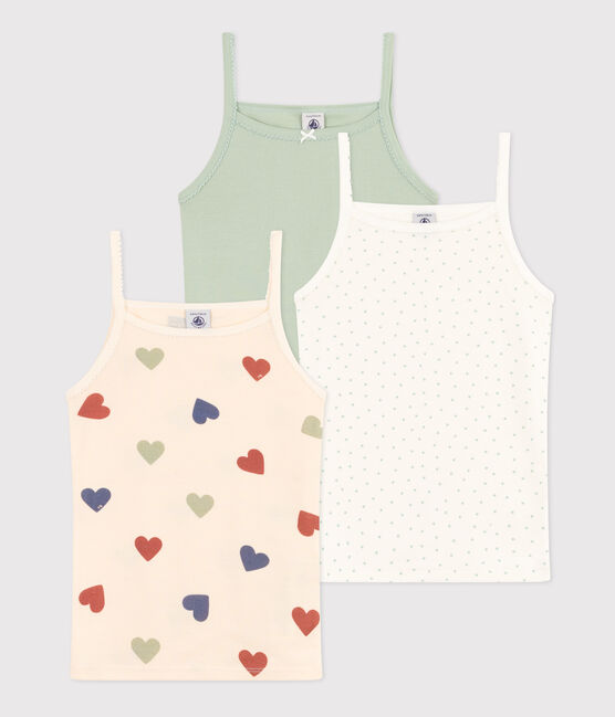 Children's Heart Patterned Cotton Vests - 3-Pack variante 1