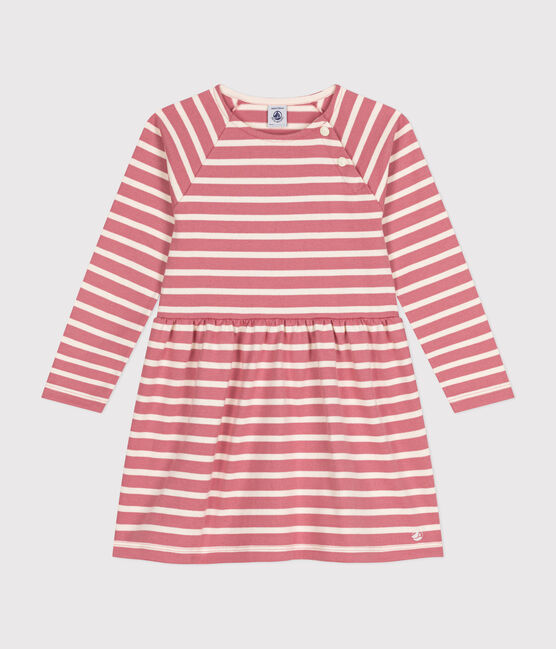 Girls' long-sleeved thick cotton dress ROSEWOOD pink/AVALANCHE