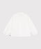 Little girl's long-sleeved woven fabric blouse ECUME white