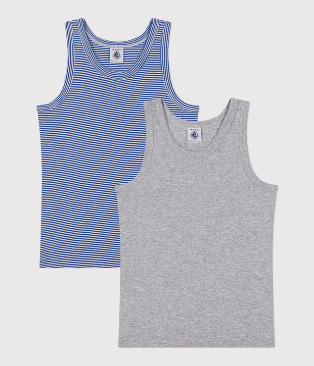 Children's stripy cotton tank tops - 2-pack multicolor