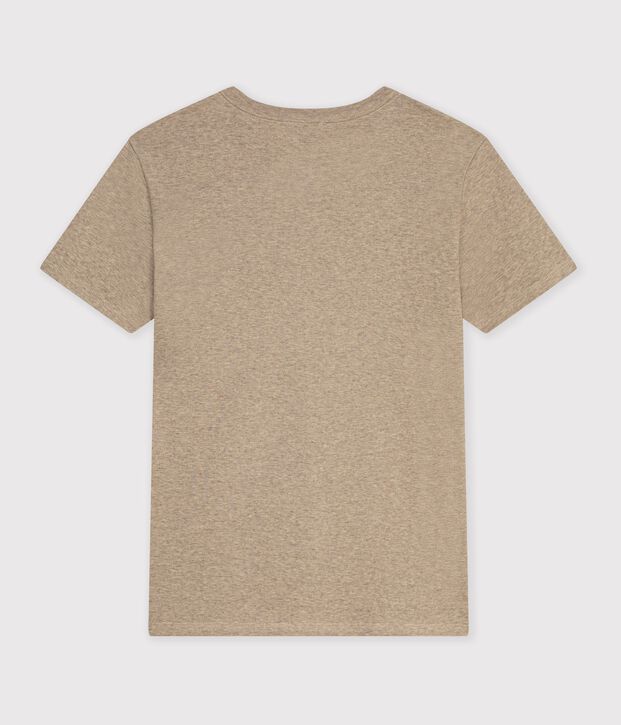 Women's short-sleeved plain cotton T-shirt beige