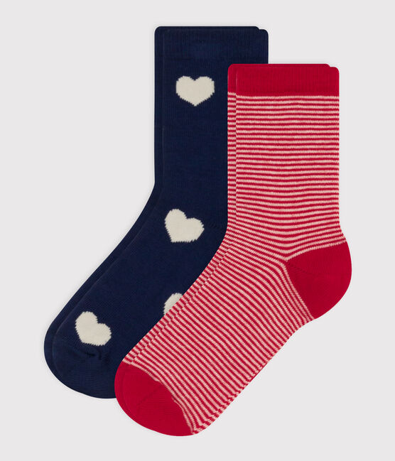 Children's Cotton Jersey Heart Socks - Pack of 2 variante 1