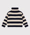 Boys' wool and cotton knit jumper SMOKING blue/AVALANCHE