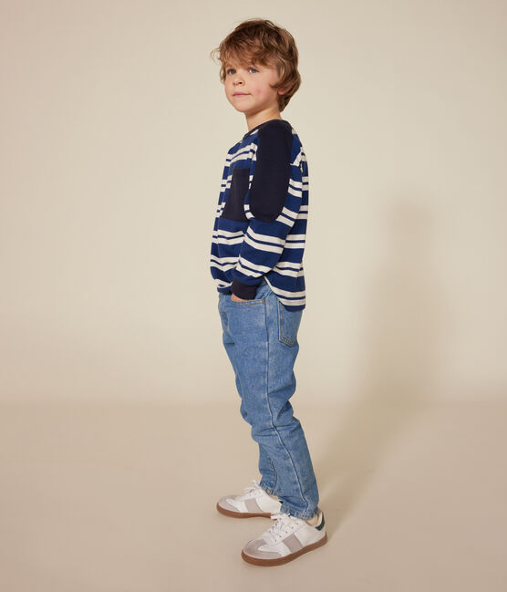 Boys' thick cotton sweatshirt MEDIEVAL blue/MONTELIMAR