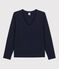 Women's Straight Cotton V-Neck T-Shirt SMOKING blue