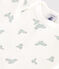 Babies' short-sleeved printed cotton body MARSHMALLOW /PAUL