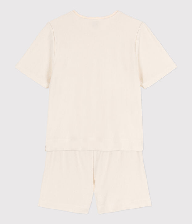 Women's Plain Terry Short Pyjamas Ecru