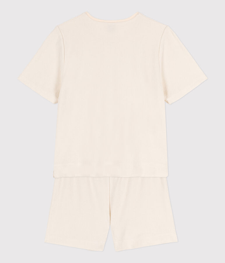 Women's Plain Terry Short Pyjamas Ecru