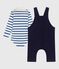 Babies' cotton gift set: dungarees and a body variante 1