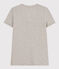 Women's Straight V-Neck Cotton T-Shirt CHATON CHINE grey