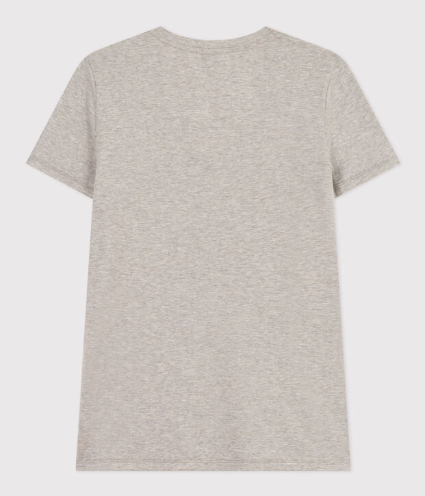 Women's Straight V-Neck Cotton T-Shirt grey