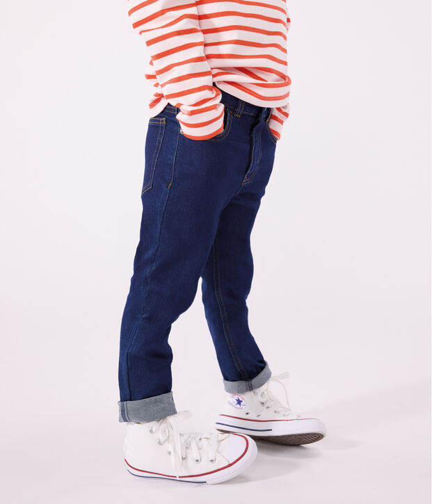 Girls' slim denim trousers blue