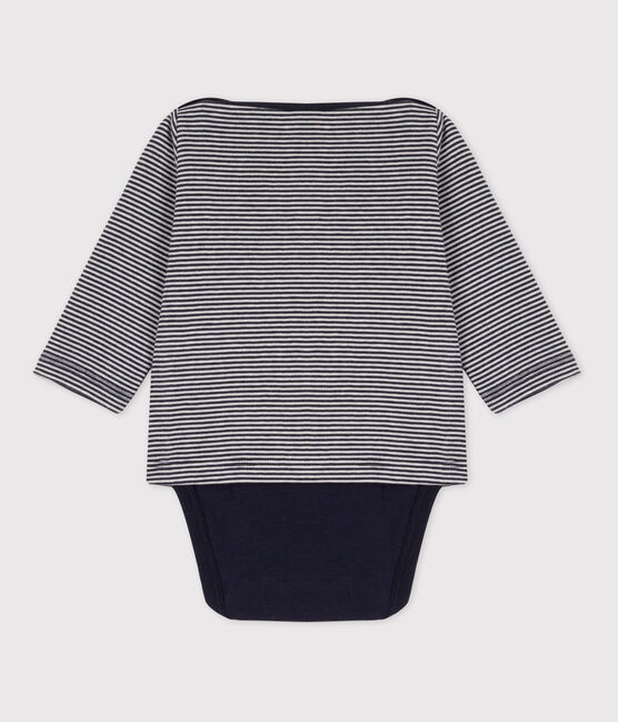 Babies' Cotton T-Shirt Bodysuit SMOKING blue/MARSHMALLOW white