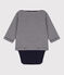 Babies' Cotton T-Shirt Bodysuit SMOKING blue/MARSHMALLOW white