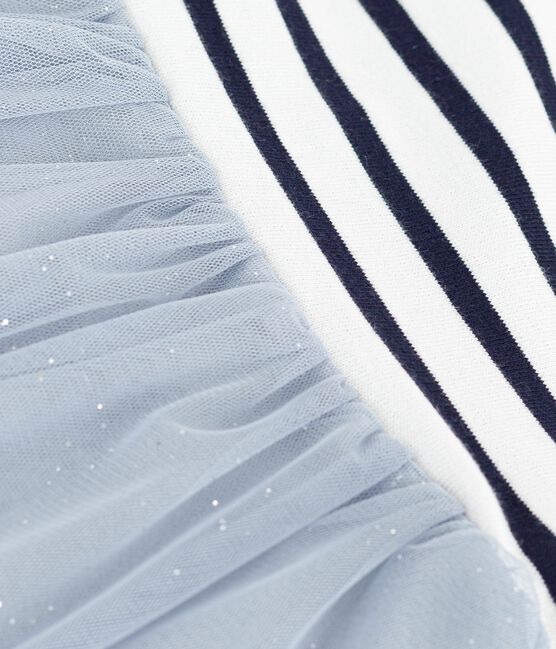 Babies' short-sleeved dress in two materials CO2 /MULTICO