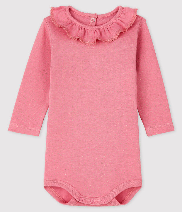Baby girl's long-sleeved bodysuit pink/yellow