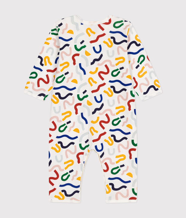 Babies' Luminous Print Footless Cotton Pyjamas white/multicolor