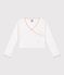 Children's plain cotton wrapover cardigan white