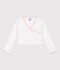 Children's plain cotton wrapover cardigan white