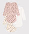 Babies' long-sleeved floral cotton bodysuits - 3-pack variante 1