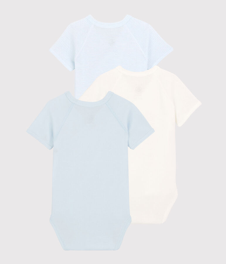 Babies' Short-Sleeved Pinstriped Wrapover Organic Cotton Bodysuits - 3-Pack variante 2