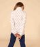 Girls' floral print cotton polo neck MARSHMALLOW white/MULTICO white