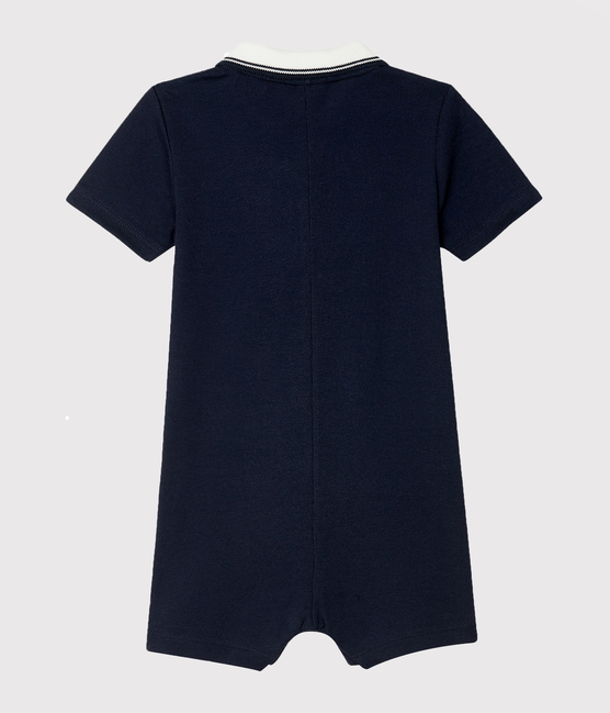 Baby Boys' Short Cotton Polo Shirt Playsuit SMOKING blue