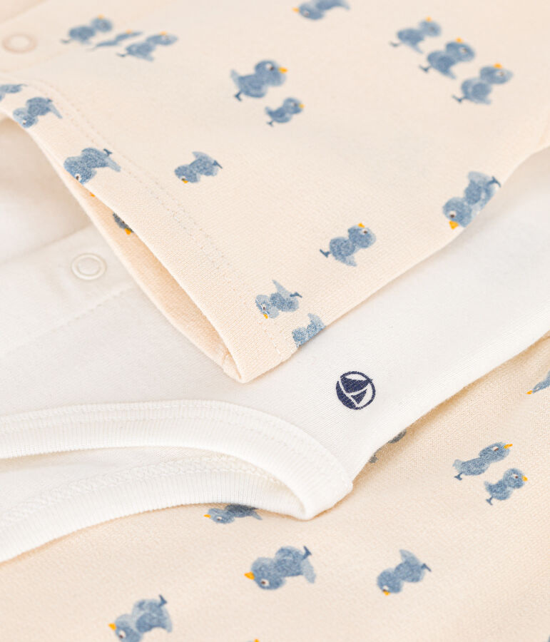 Babies' 3-piece fleece outfit Ecru/multicolor